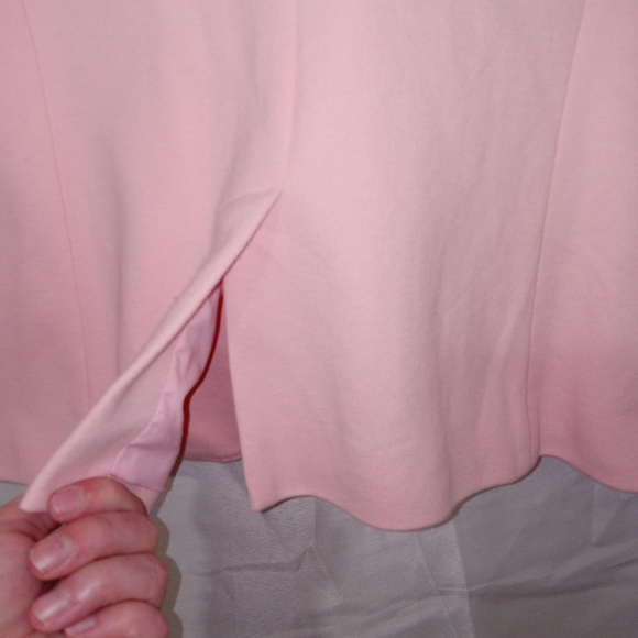 Talbots Petite Aberdeen Pique Knit Pink Lined 2-Button Blazer Size 10P - Picture 9 of 14